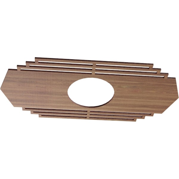 Chrysler Wood Fretwork Pierced Ceiling Medallion, Walnut, 32W X 16H X 8 3/8ID X 3/8T